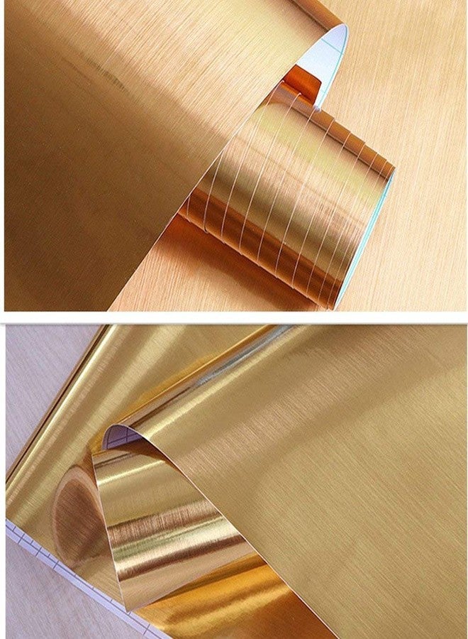 Teemall Metal Look Film Vinyl Self Adhesive Gold Texture Waterproof Anti Greasy Counter Top Peel Stick Metallic Gloss Shelf Liner for Kitchen Cabinet 15.6inch by 79inch - Image 3